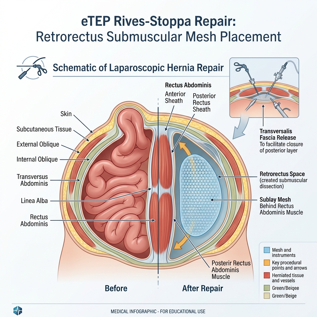eTEP Rives-Stoppa Repair - Advanced Retrorectus Access